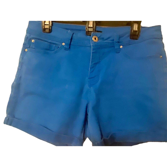 Women’s Signature Studio Blue Chino Stretch Size 12 cuffed Pockets - Picture 2 of 5